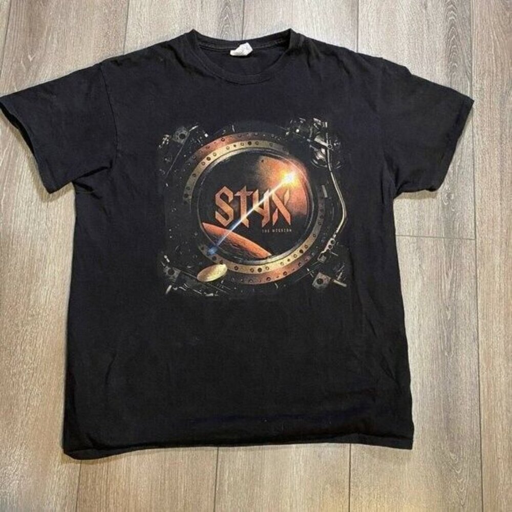 VTG STYX The Mission T-Shirt MENS L Soft Tee Classic Rock Band Concert Tour Men - Picture 1 of 4